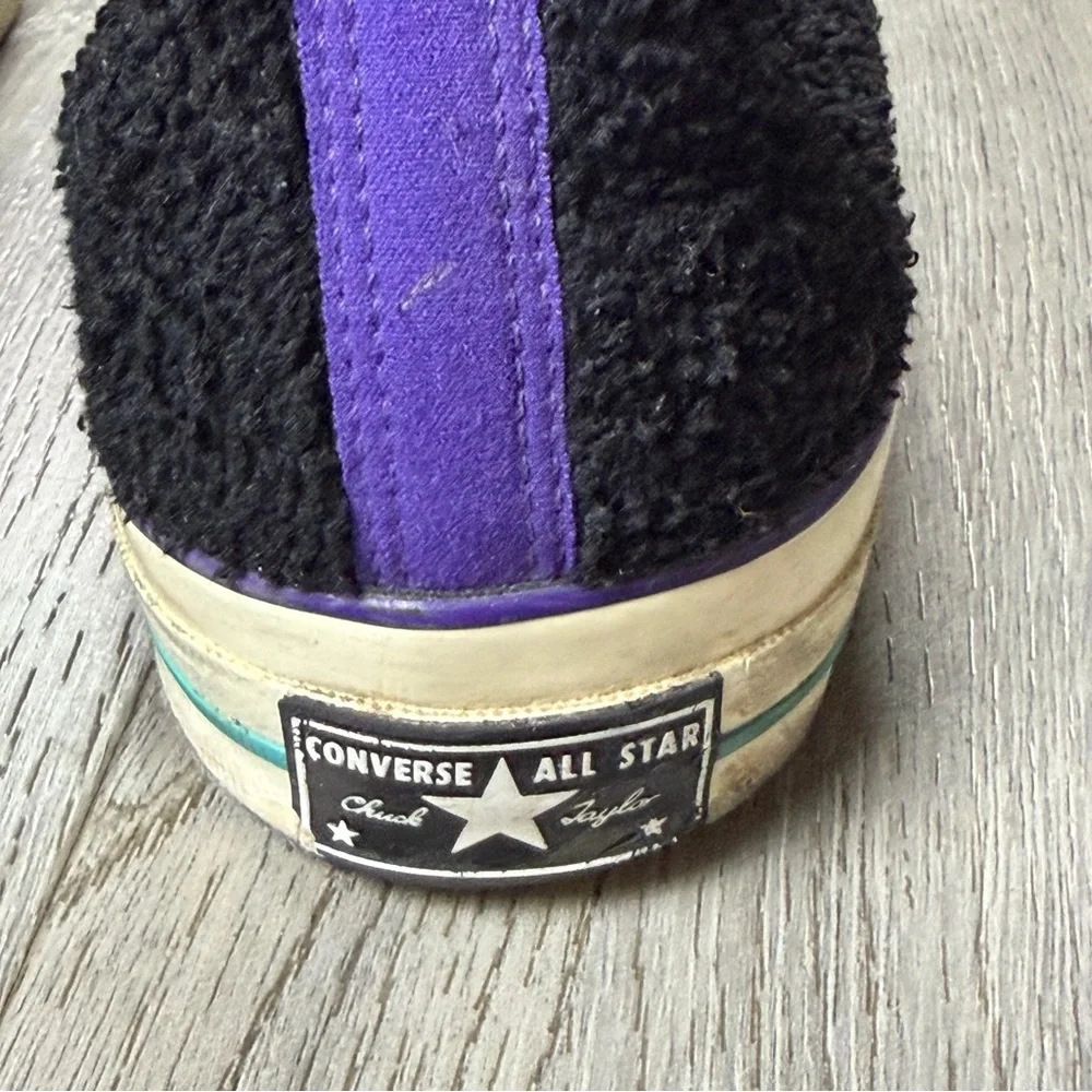 Converse Chuck Taylor All Star Shoes Mens Size 11.5 Black Fuzzy Terry High Top - Picture 7 of 11